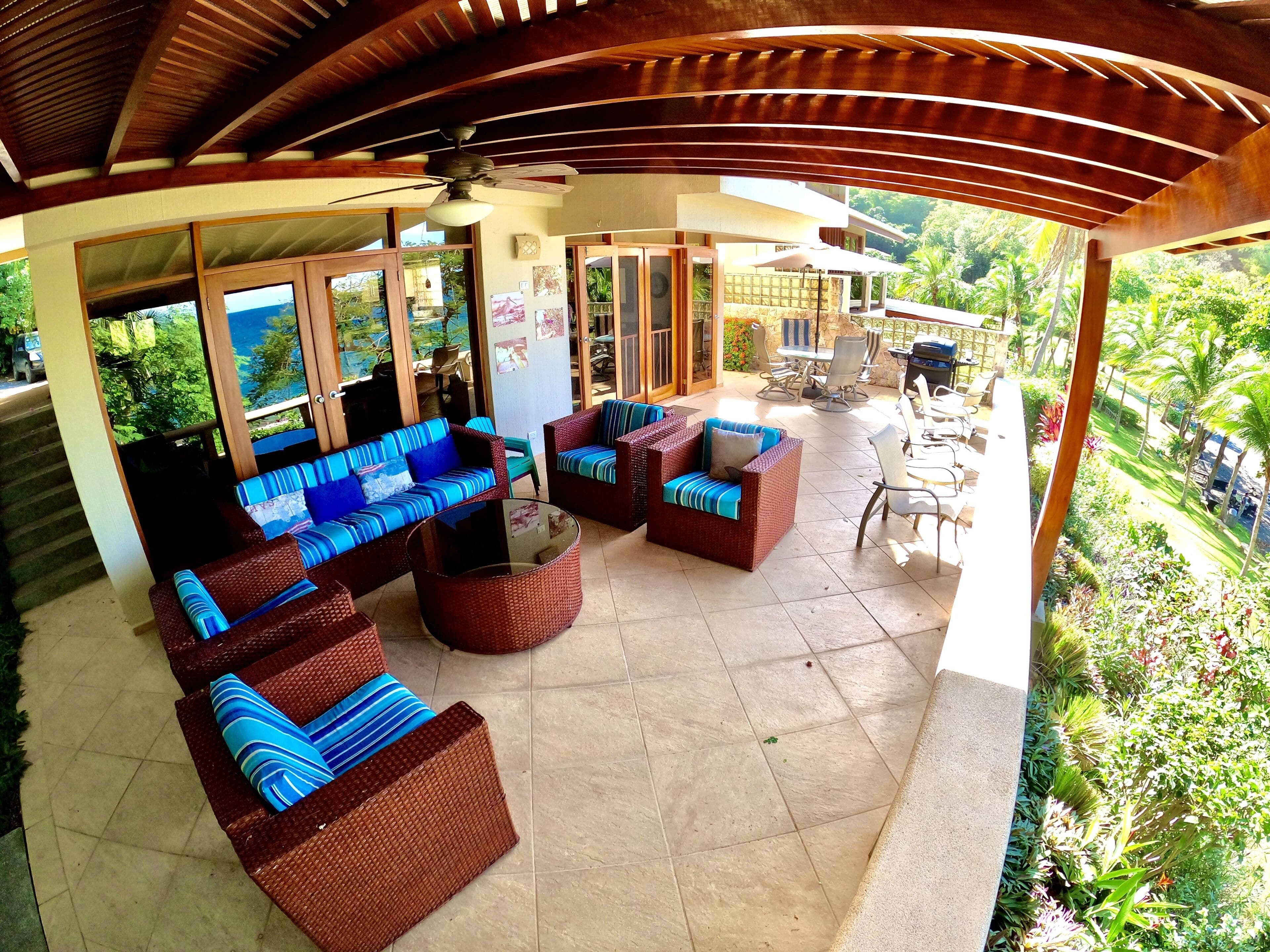 View of the patio of Villa Cala